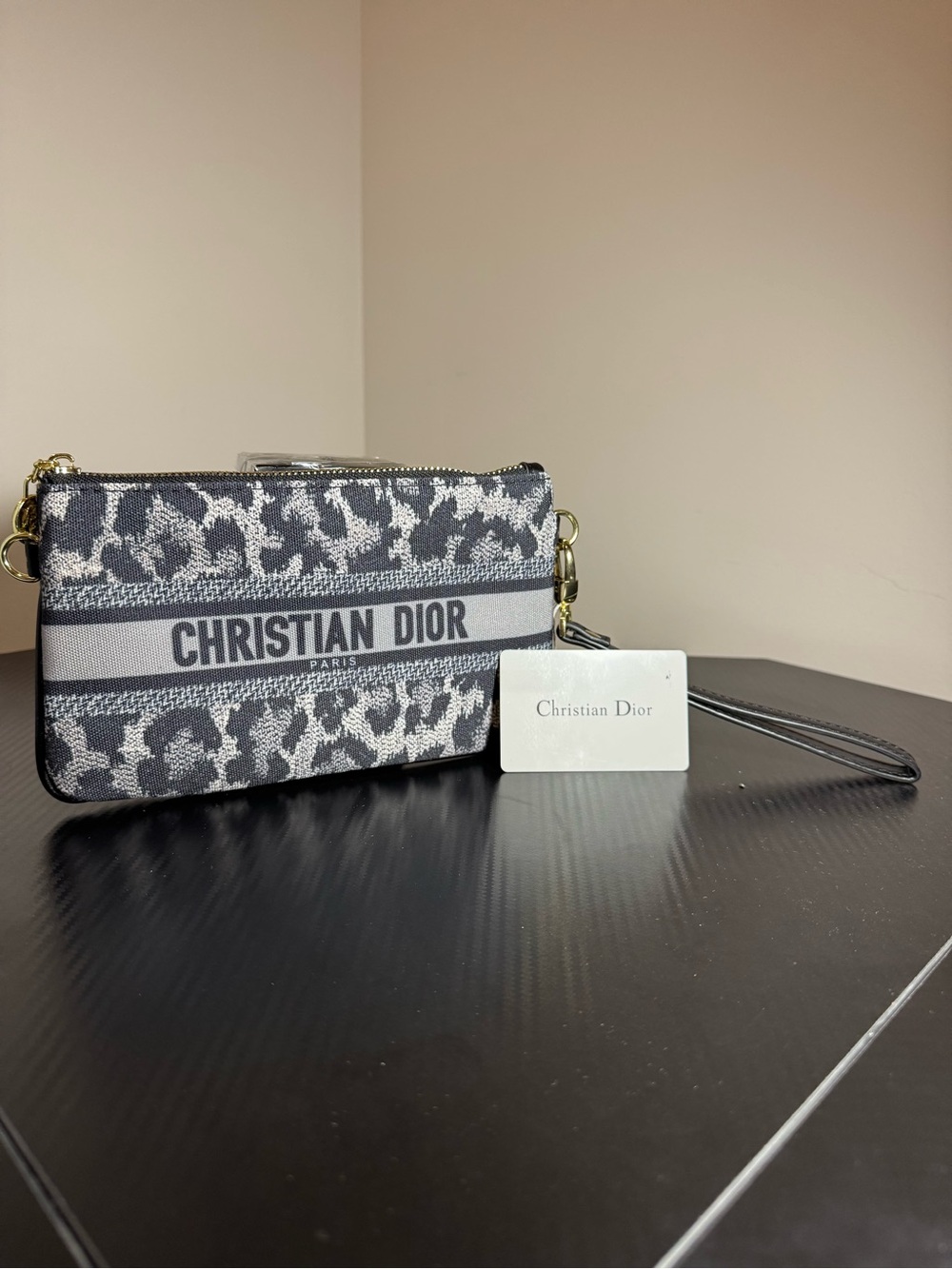 Christian Dior Leopard pouch